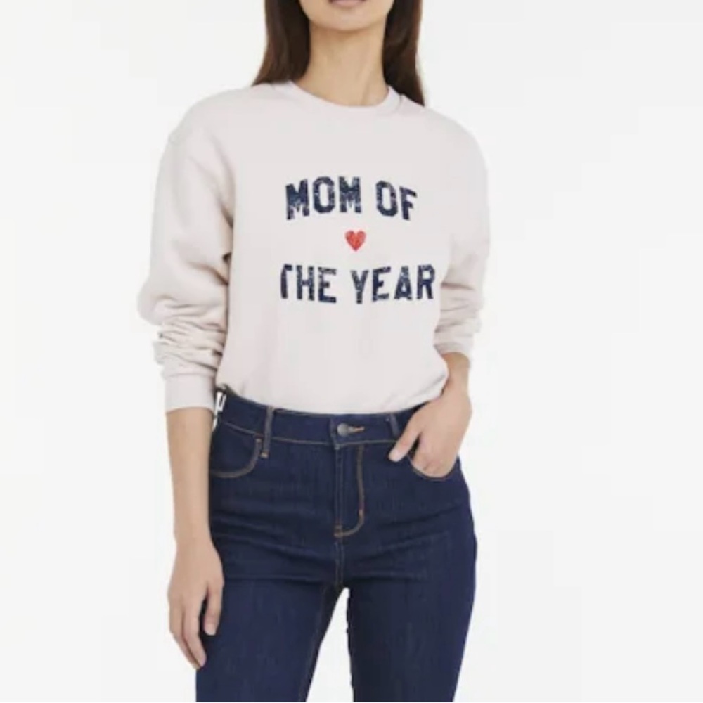Favorite Daughter Mom of the Year Sweatshirt in Heather Oatmeal Size Small